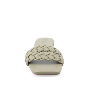 SAWYERR SLIDE SANDALS IN VEGAN LEATHER - Sage