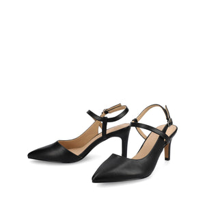 SCIPIO CROSSOVER ANKLE STRAP PUMPS - Black