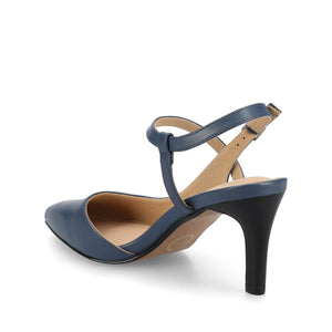 SCIPIO CROSSOVER ANKLE STRAP PUMPS - Navy Nubuck