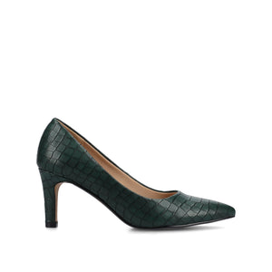 SCYLEE STILETTO PUMP HEELS - Green Croco