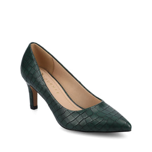 SCYLEE STILETTO PUMP HEELS - Green Croco