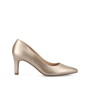 SCYLEE STILETTO PUMP HEELS IN VEGAN LEATHER - Champagne PU