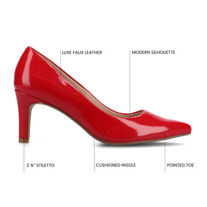 SCYLEE STILETTO PUMP HEELS IN PATENT - Red Patent