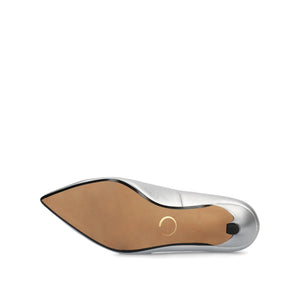 SCYLEE STILETTO PUMP HEELS IN VEGAN LEATHER - Silver PU