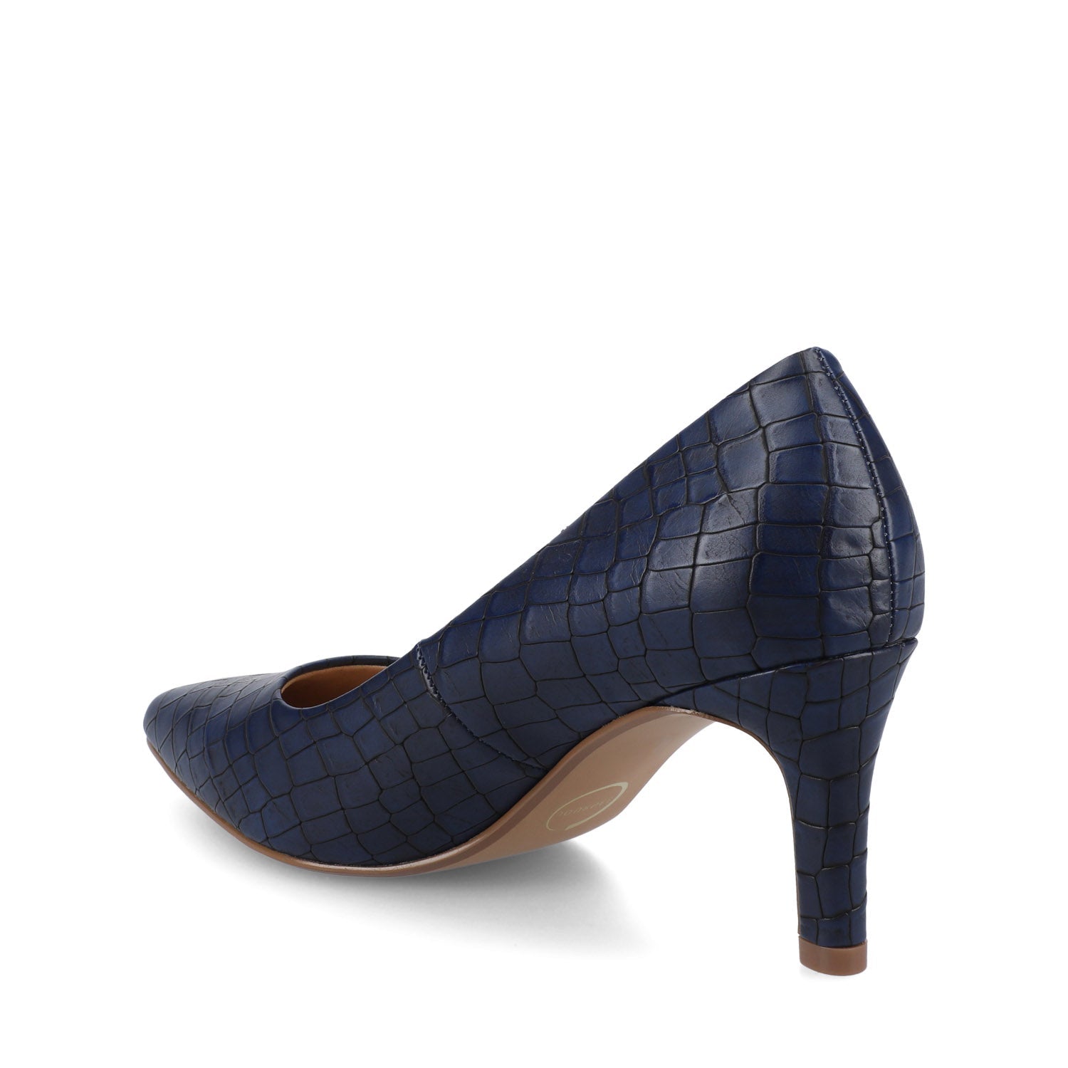 SCYLEE STILETTO PUMP HEELS IN WIDE - Blue Croco