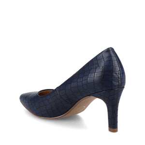 SCYLEE STILETTO PUMP HEELS IN WIDE - Blue Croco