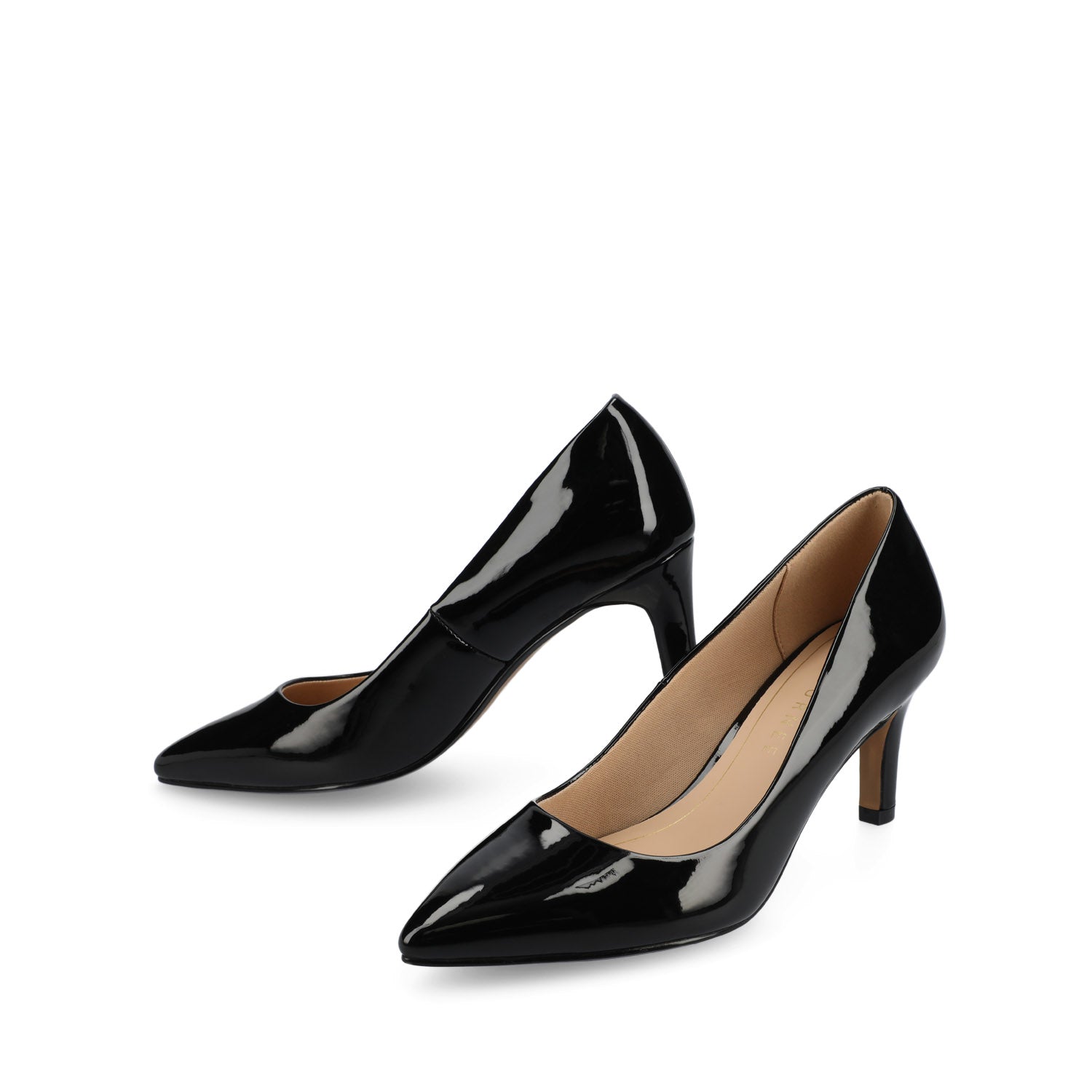 SCYLEE PATENT STILETTO HEELS IN WIDE - Black Patent