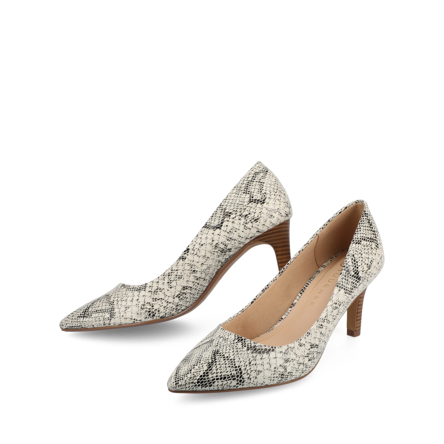 SCYLEE LEATHER STILETTO HEELS IN WIDE - Snake