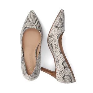 SCYLEE LEATHER STILETTO HEELS IN WIDE - Snake