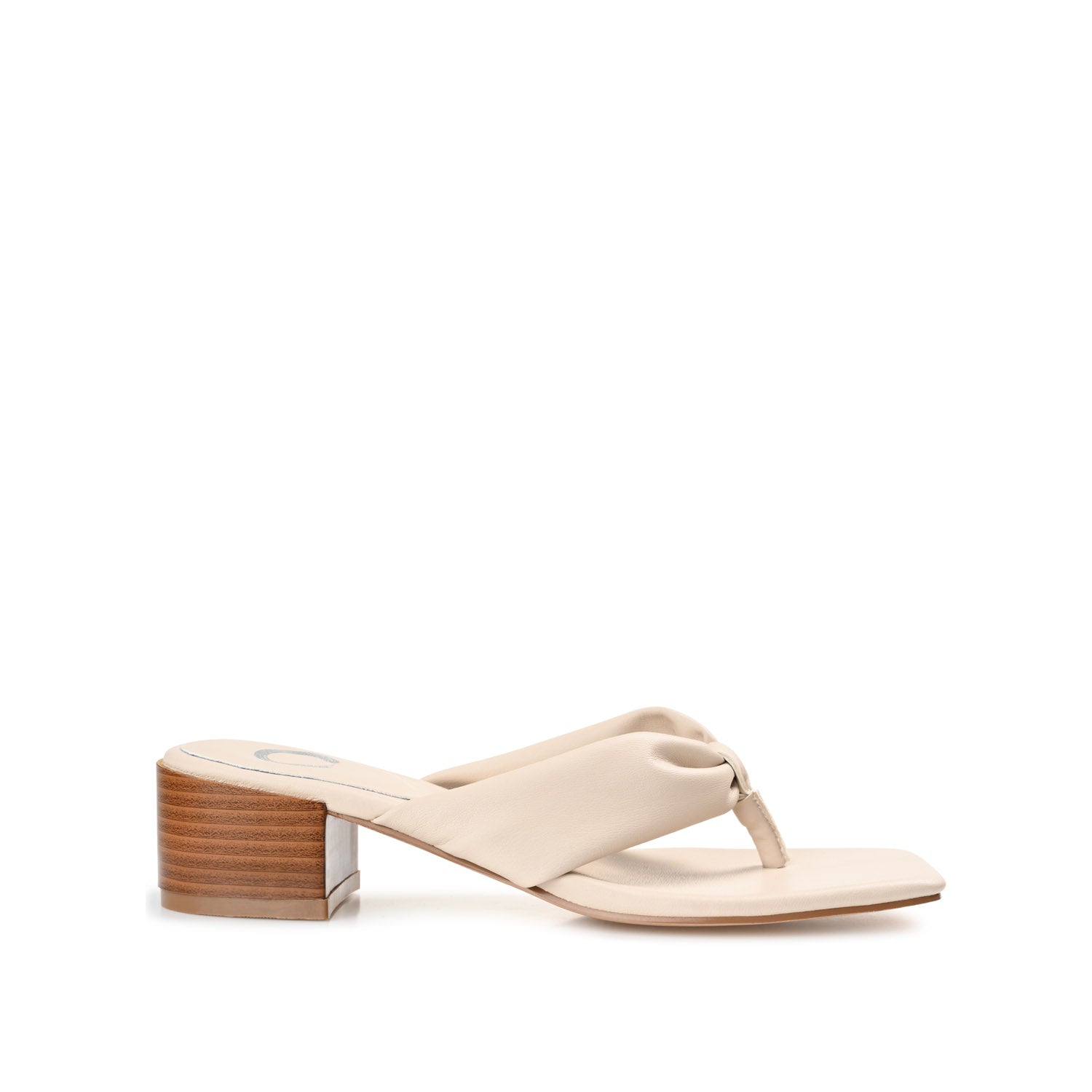 SEELAH BLOCK HEELED SANDALS IN FAUX LEATHER