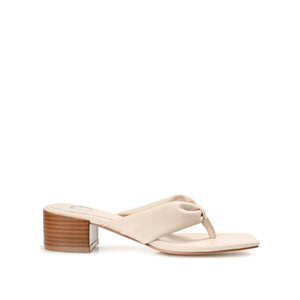 SEELAH BLOCK HEELED SANDALS IN VEGAN LEATHER - Bone