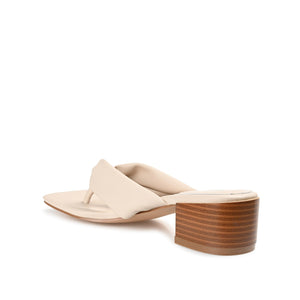 SEELAH BLOCK HEELED SANDALS IN VEGAN LEATHER - Bone