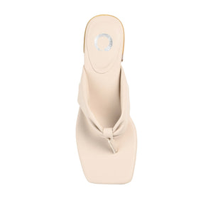 SEELAH BLOCK HEELED SANDALS IN VEGAN LEATHER - Bone