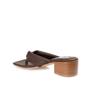 SEELAH BLOCK HEELED SANDALS IN VEGAN LEATHER - Brown