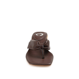 SEELAH BLOCK HEELED SANDALS IN VEGAN LEATHER - Brown