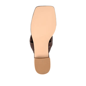 SEELAH BLOCK HEELED SANDALS IN VEGAN LEATHER - Brown