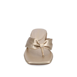 SEELAH BLOCK HEELED SANDALS IN VEGAN LEATHER - Champagne