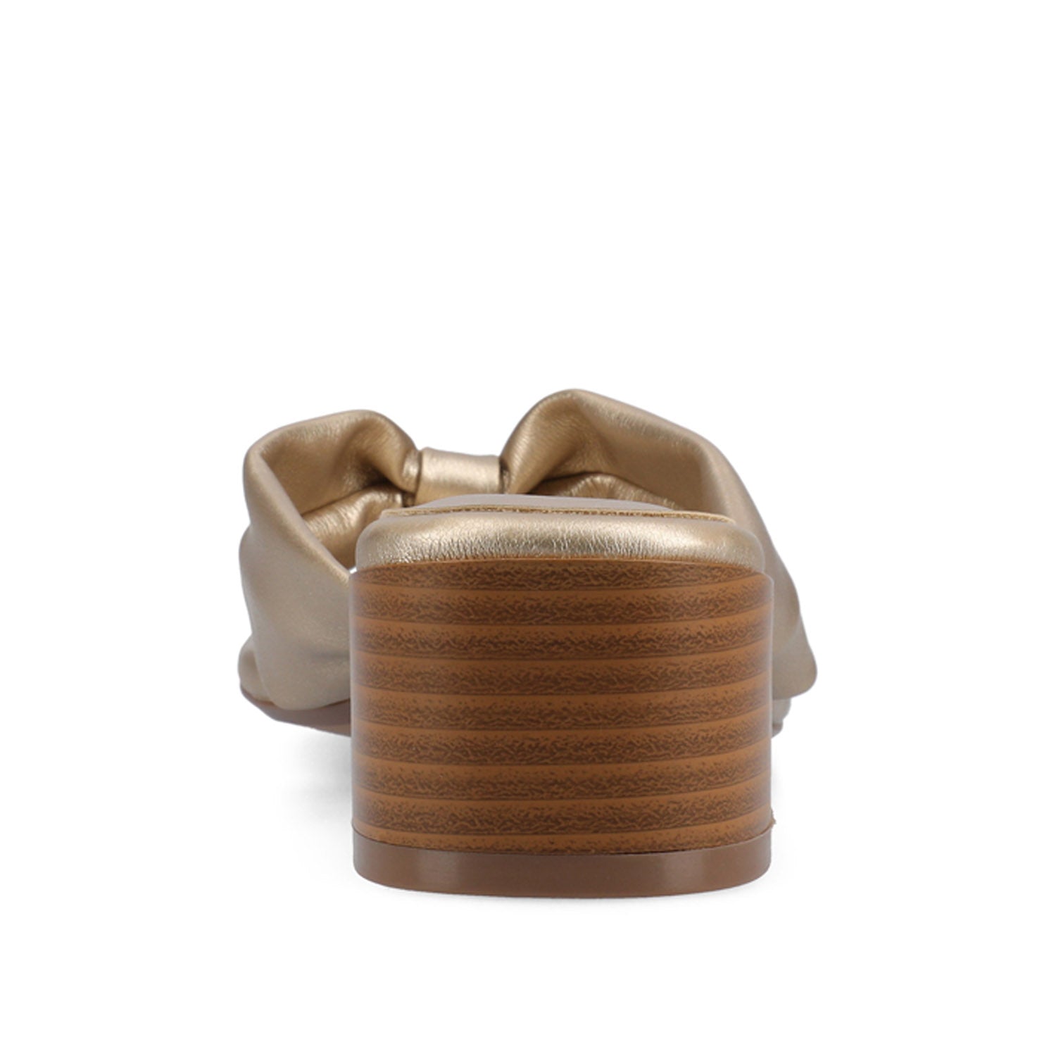 SEELAH BLOCK HEELED SANDALS IN VEGAN LEATHER - Champagne