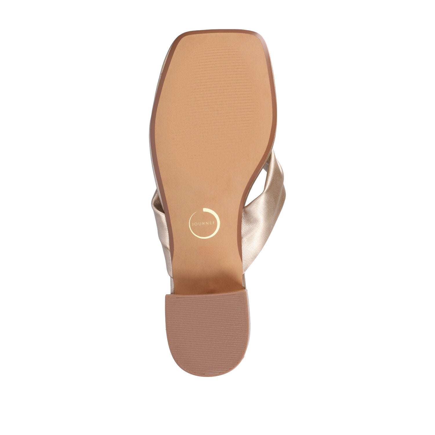 SEELAH BLOCK HEELED SANDALS IN VEGAN LEATHER - Champagne