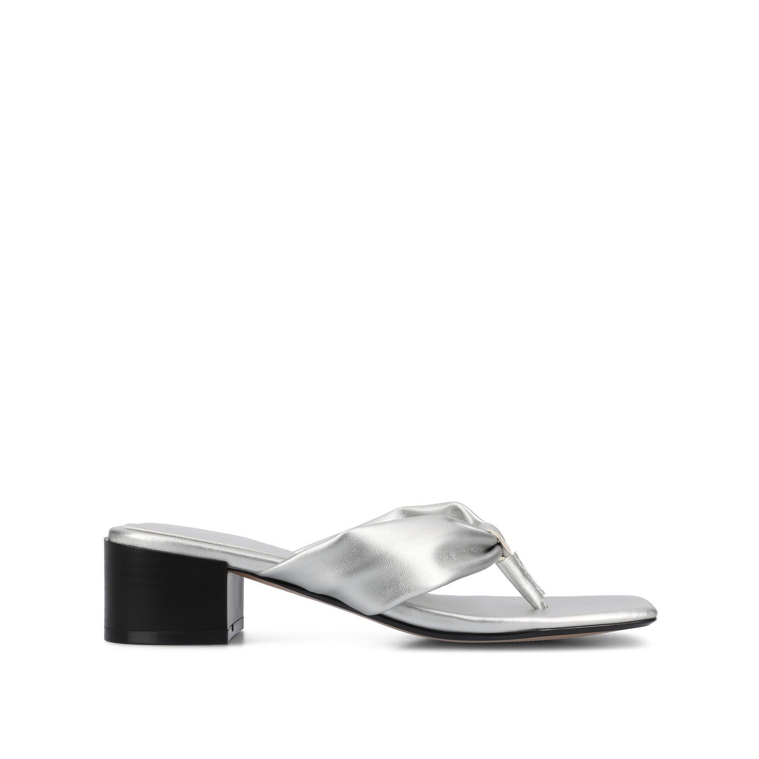 SEELAH BLOCK HEELED SANDALS IN FAUX LEATHER