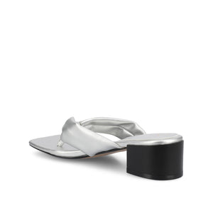 SEELAH BLOCK HEELED SANDALS IN FAUX LEATHER