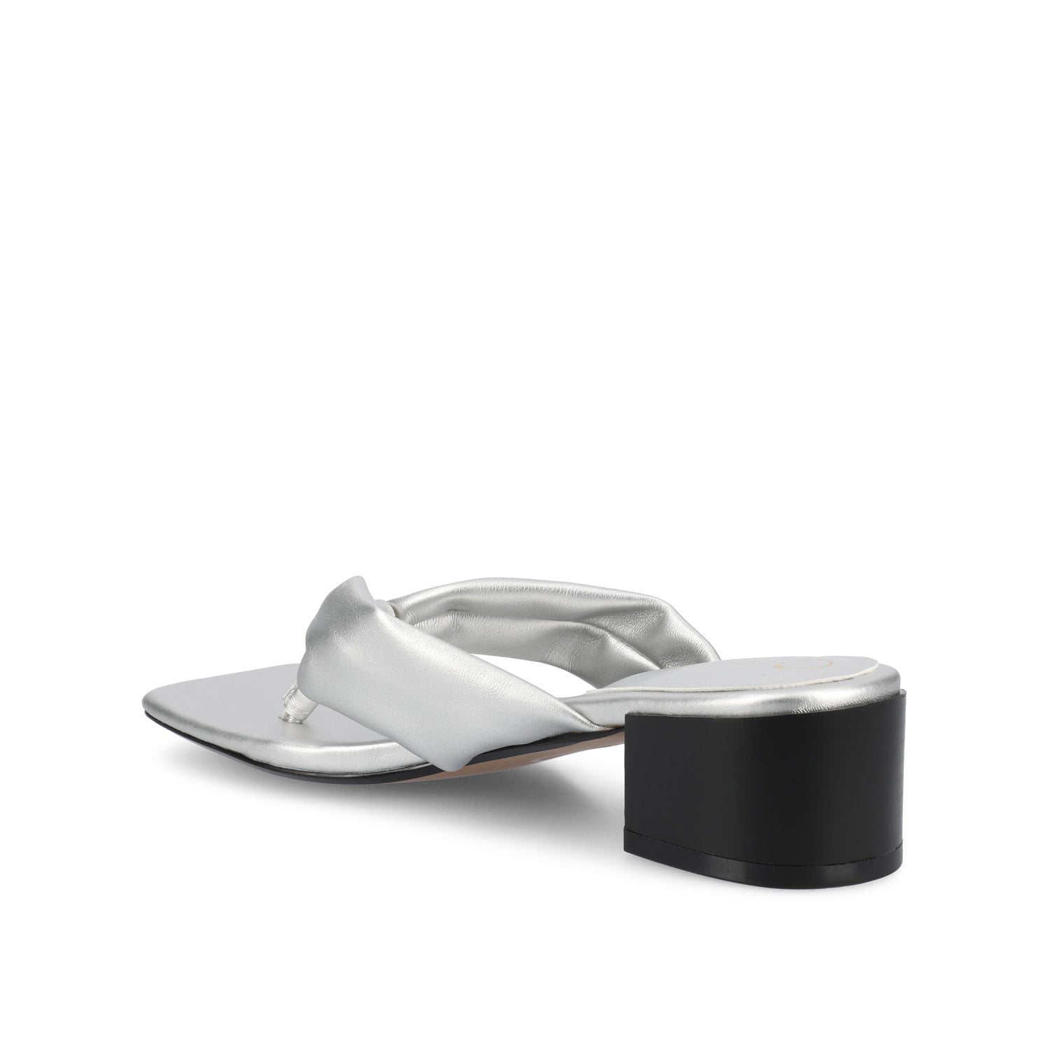 SEELAH BLOCK HEELED SANDALS IN VEGAN LEATHER - Silver