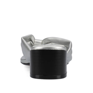 SEELAH BLOCK HEELED SANDALS IN VEGAN LEATHER - Silver