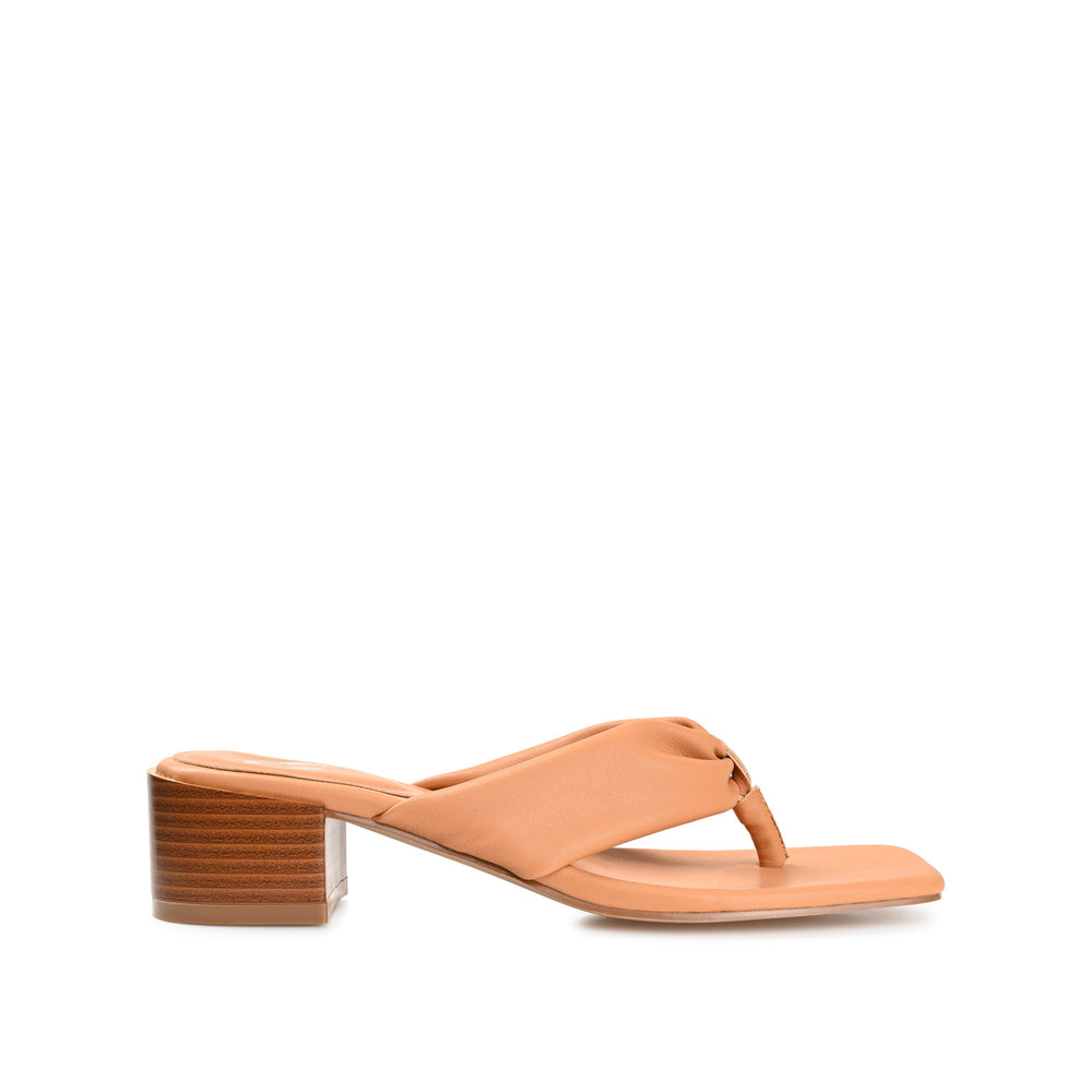 SEELAH BLOCK HEELED SANDALS IN FAUX LEATHER