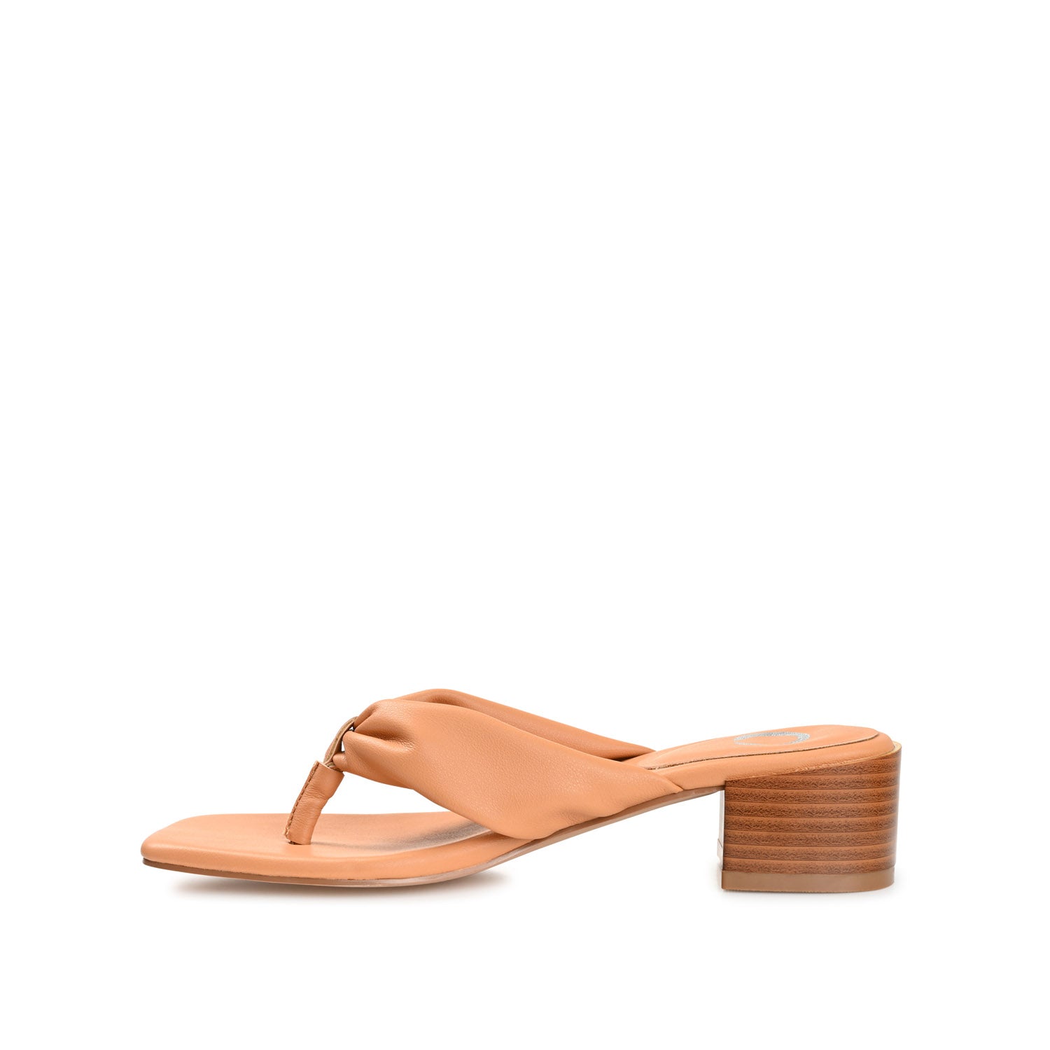 SEELAH BLOCK HEELED SANDALS IN FAUX LEATHER