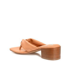 SEELAH BLOCK HEELED SANDALS IN VEGAN LEATHER - Tan