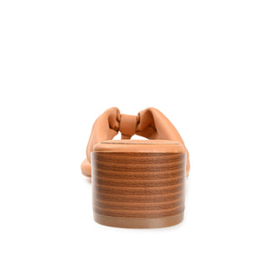 SEELAH BLOCK HEELED SANDALS IN VEGAN LEATHER - Tan