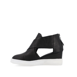 SEENA WEDGE SNEAKERS IN VEGAN LEATHER - Black