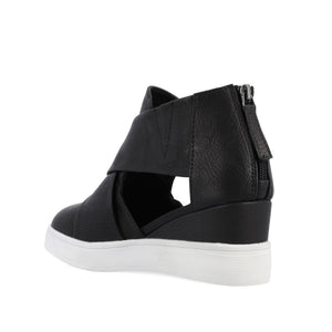 SEENA WEDGE SNEAKERS IN VEGAN LEATHER - Black