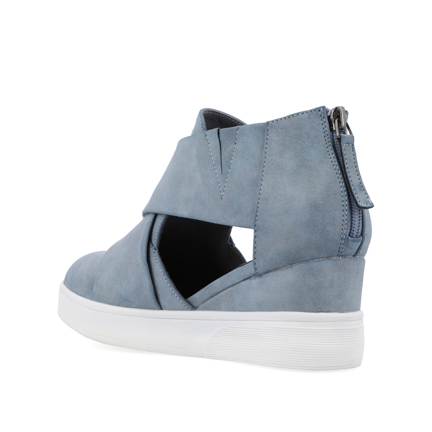 SEENA WEDGE SNEAKERS IN VEGAN LEATHER - Blue