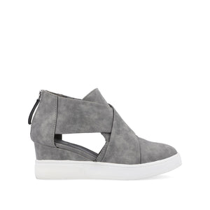 SEENA WEDGE SNEAKERS IN VEGAN LEATHER - Grey