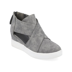 SEENA WEDGE SNEAKERS IN VEGAN LEATHER - Grey