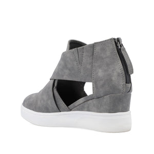 SEENA WEDGE SNEAKERS IN VEGAN LEATHER - Grey
