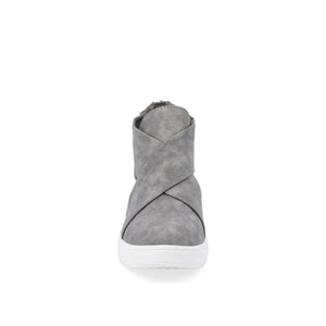 SEENA WEDGE SNEAKERS IN VEGAN LEATHER - Grey