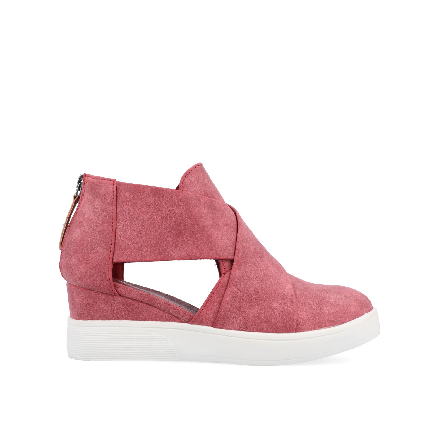 SEENA WEDGE SNEAKERS IN VEGAN LEATHER - Pink