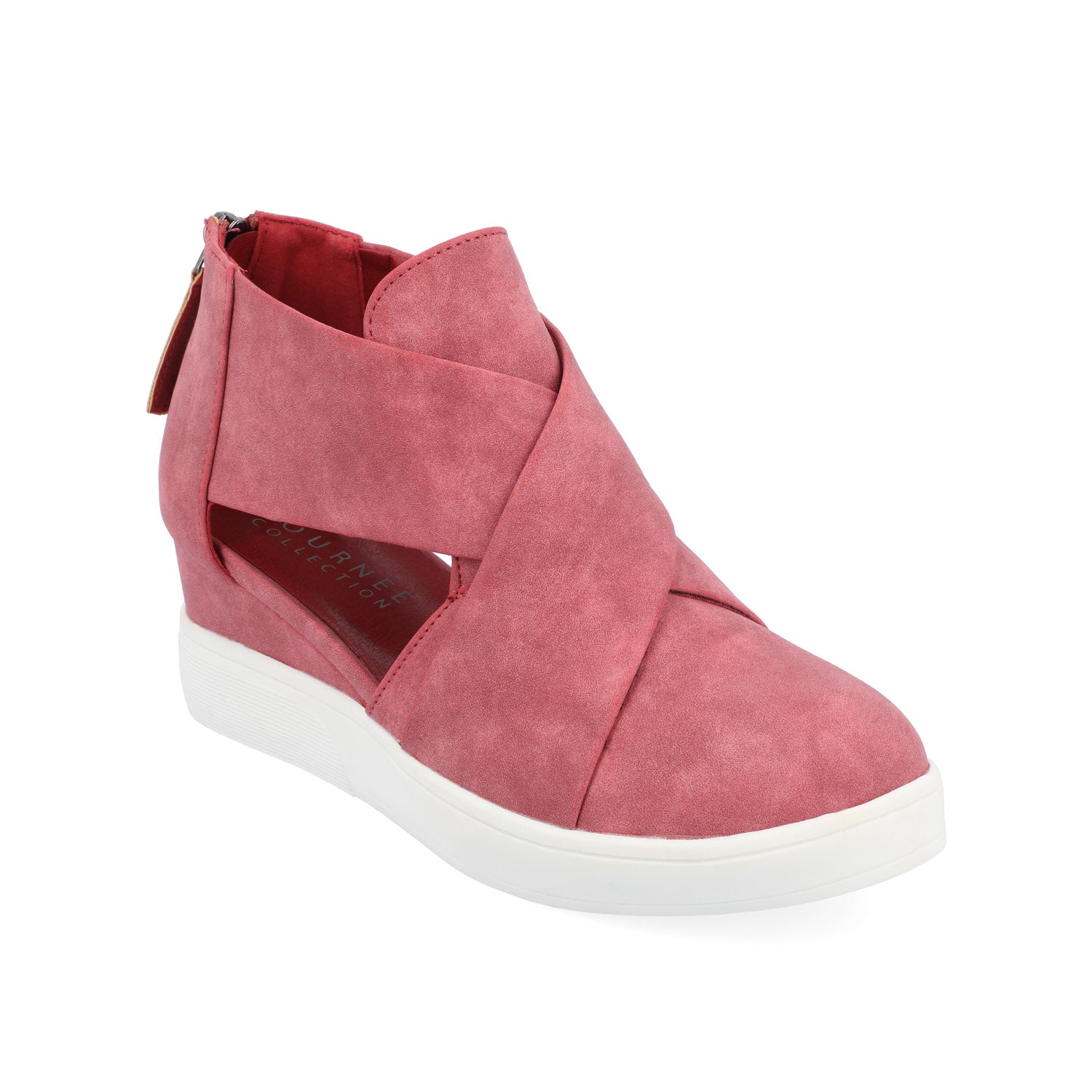 SEENA WEDGE SNEAKERS IN VEGAN LEATHER - Pink