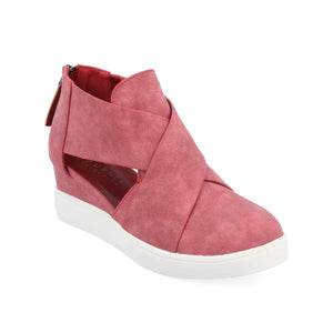 SEENA WEDGE SNEAKERS IN VEGAN LEATHER - Pink