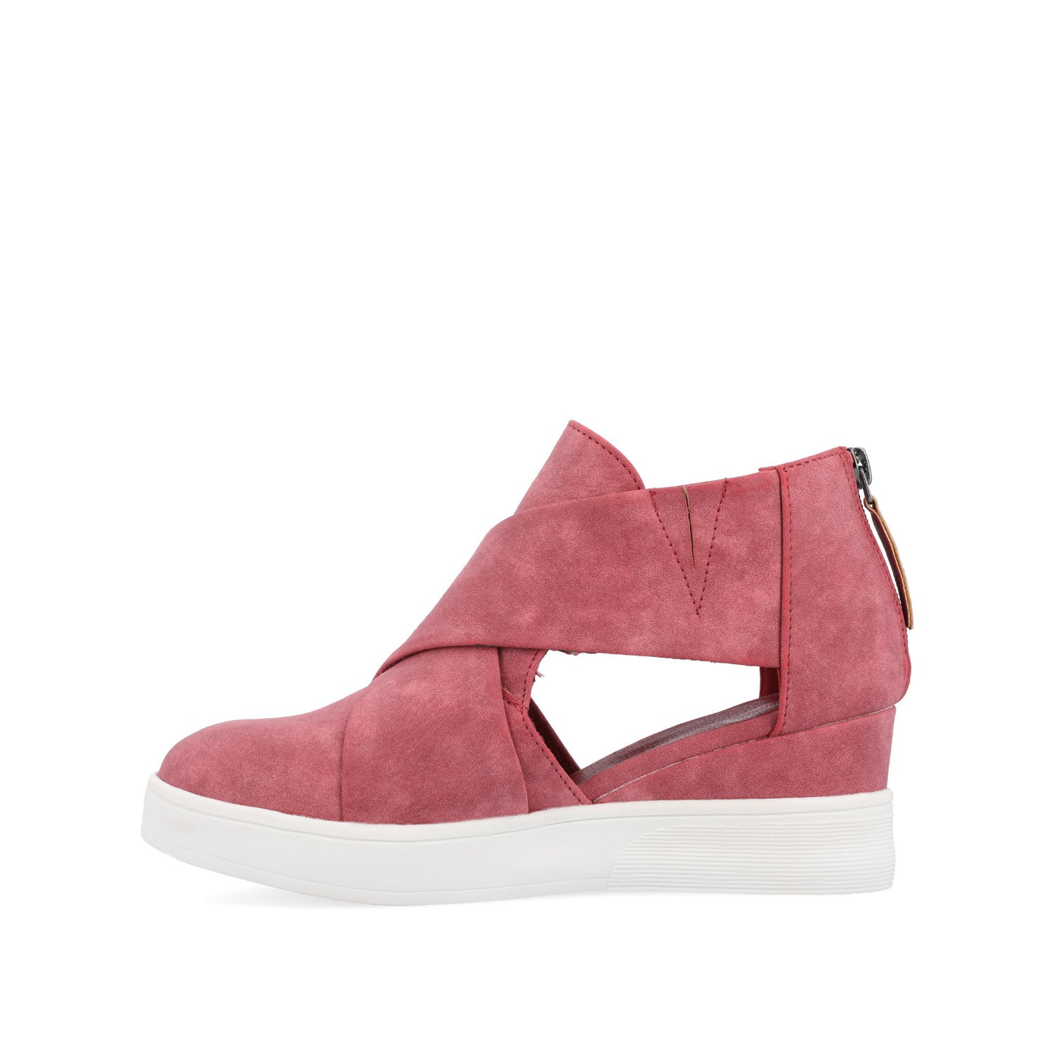 SEENA WEDGE SNEAKERS IN VEGAN LEATHER - Pink