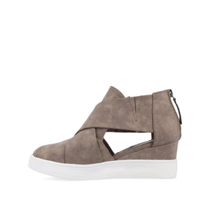 SEENA WEDGE SNEAKERS IN VEGAN LEATHER - Taupe
