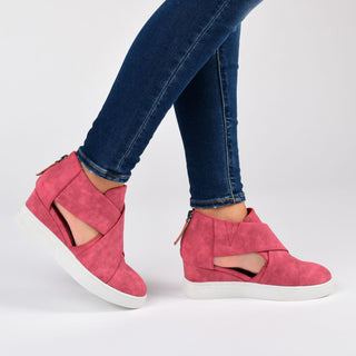 SEENA WEDGE SNEAKERS IN FAUX LEATHER