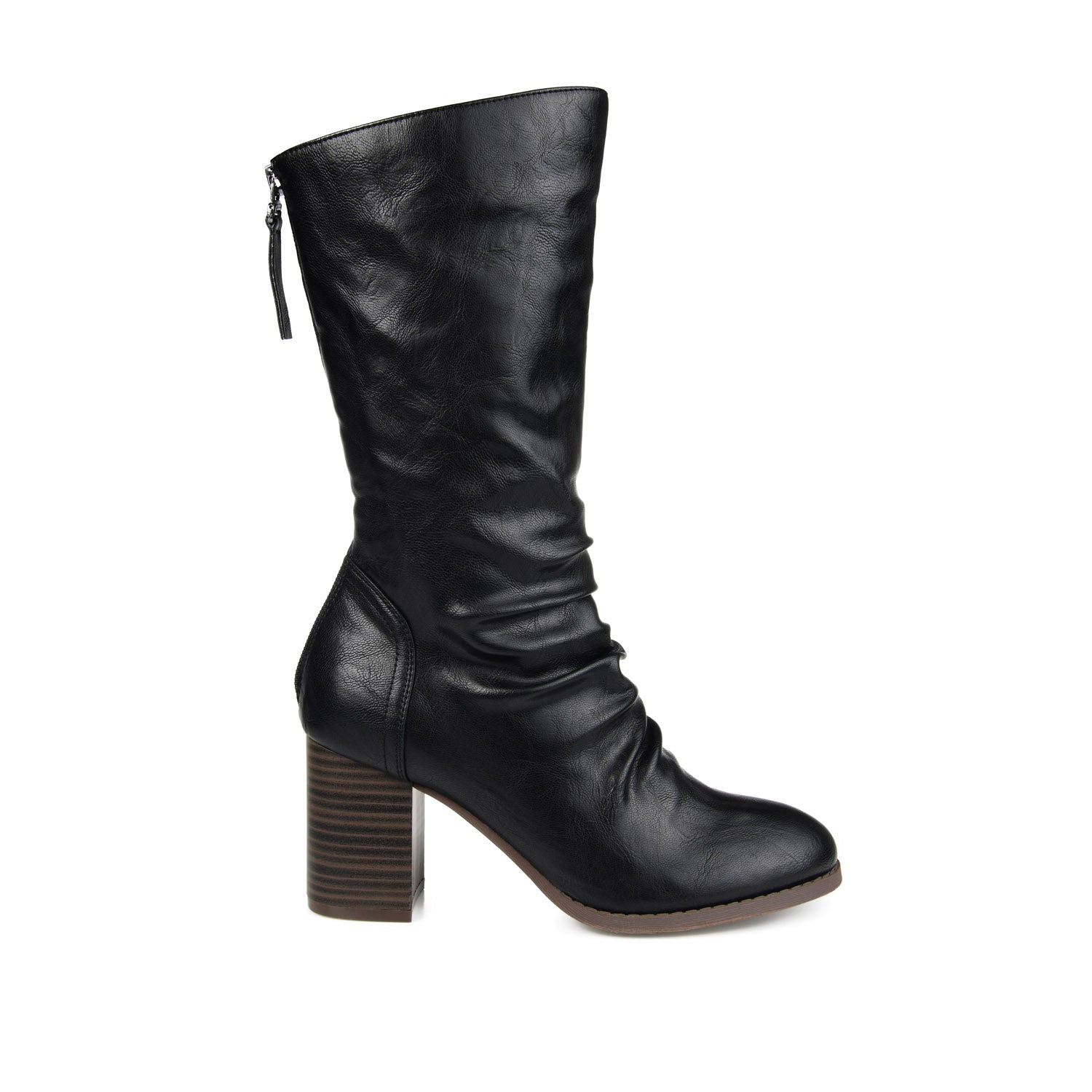 SEQUOIA BLOCK HEELED BOOTIES IN FAUX LEATHER