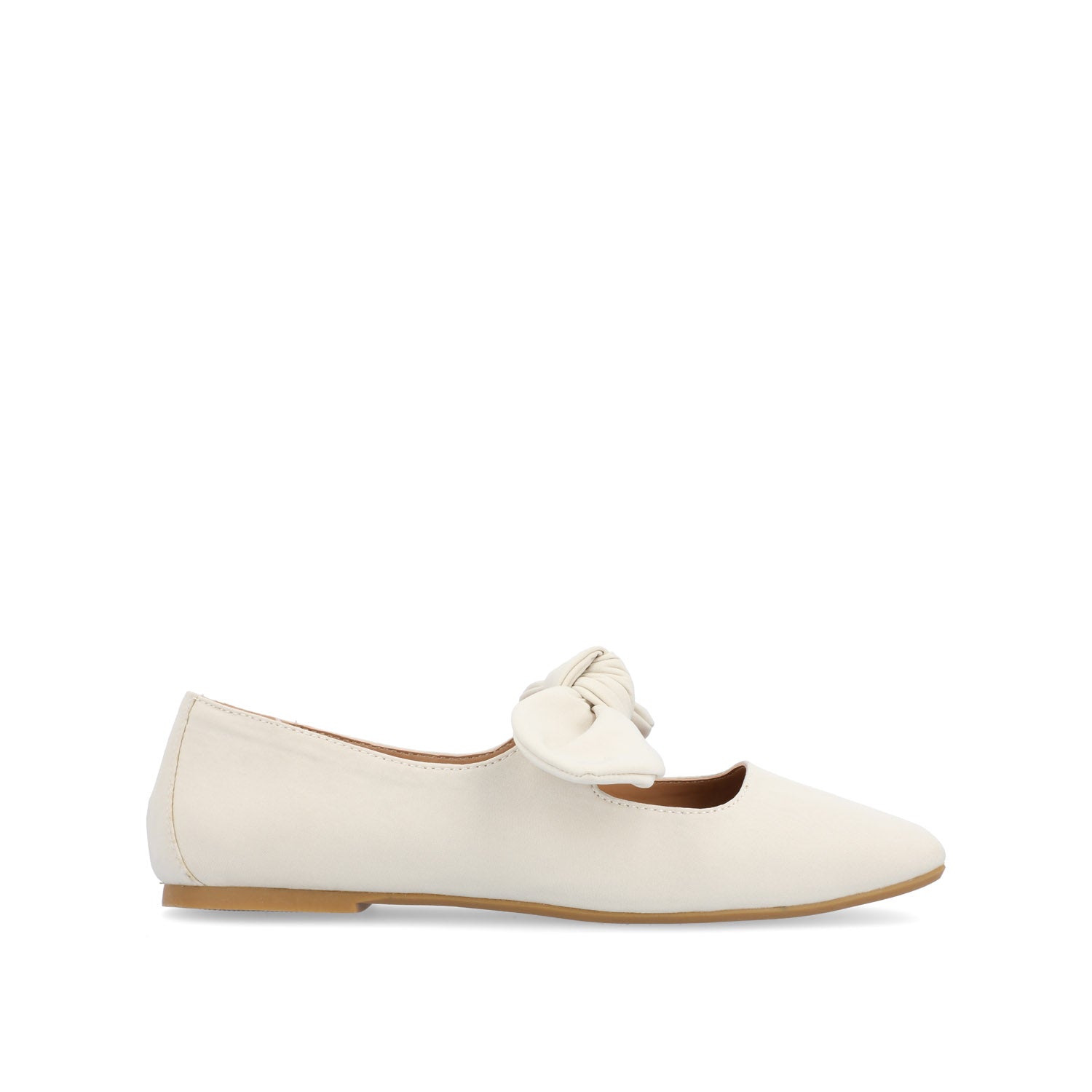SERALINN BALLET MARY JANE FLATS IN FABRIC - Beige