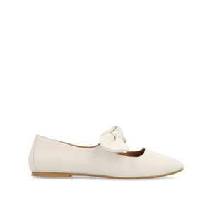 SERALINN BALLET MARY JANE FLATS IN FABRIC - Beige