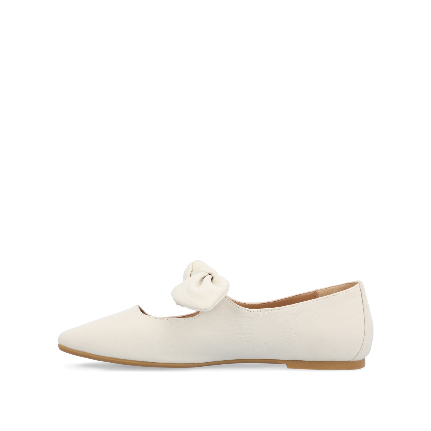 SERALINN BALLET MARY JANE FLATS IN FABRIC - Beige