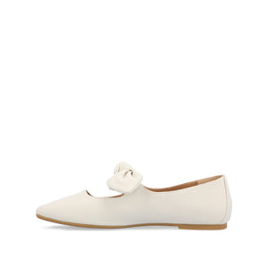 SERALINN BALLET MARY JANE FLATS IN FABRIC - Beige