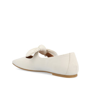 SERALINN BALLET MARY JANE FLATS IN FABRIC - Beige